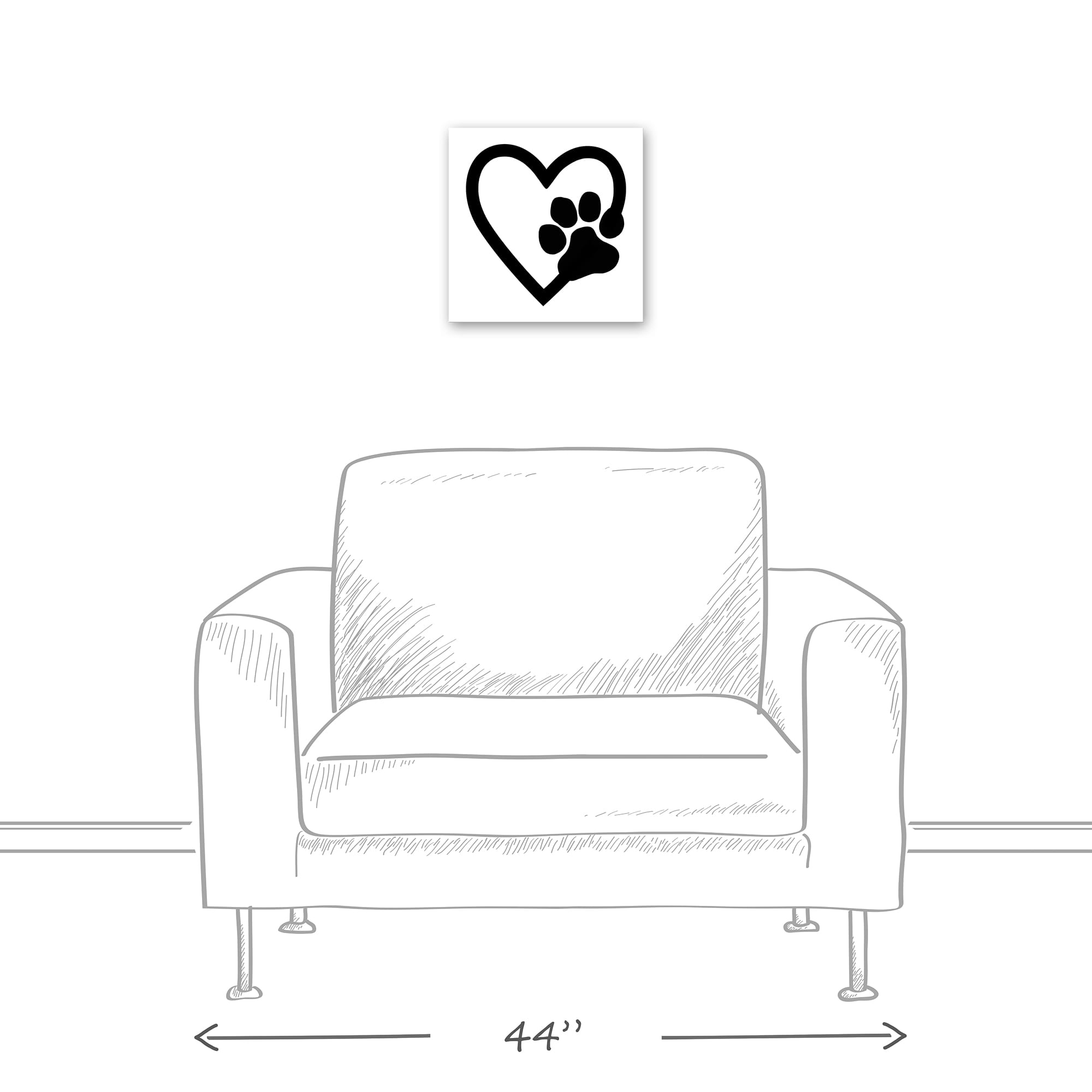 Heart Paw Canvas Wall Art